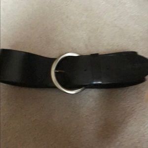 Wide black leather belt,Ivan Grunndahl